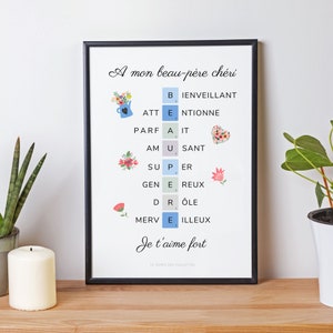 Step Father Scrabble Poster - Step Dad Poster by Les Petits PDF