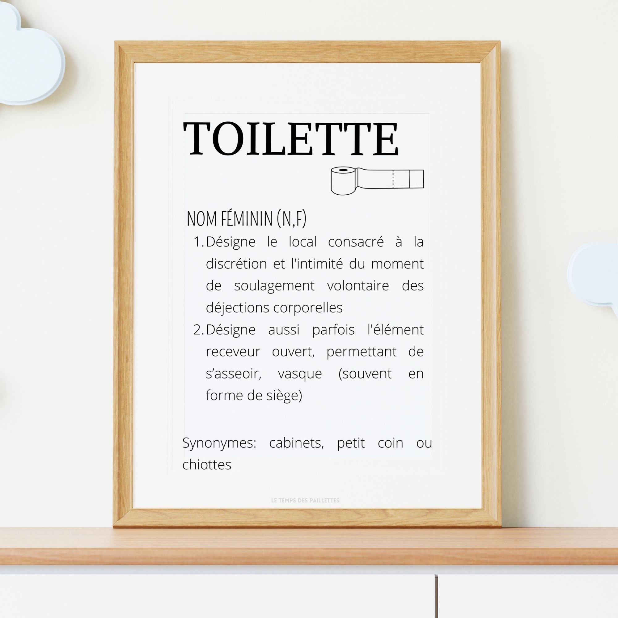 Poster définition toilette Affiche minimalistes WC et salle de bain Affiche Les toilettes