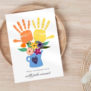 Thank you teacher flower print poster, pdf file, personalized child teacher gift, super teacher poster, original school gift