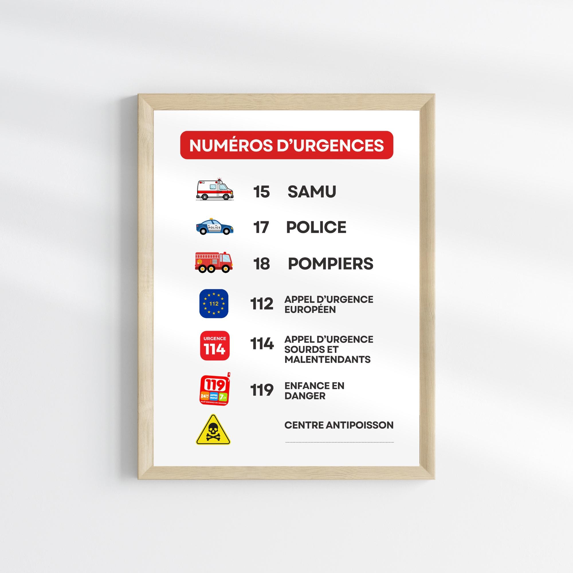 Printable PDF Emergency Numbers Poster | Home & Daycare Safety Reminder ...