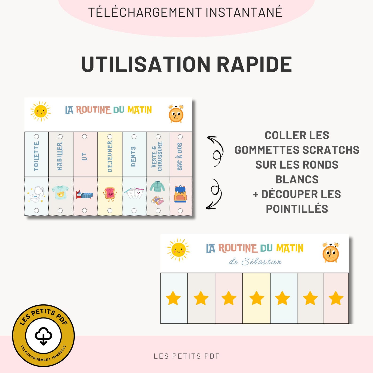 Routine Enfant Matin et Soir editable et Personnalisable | Planning ...