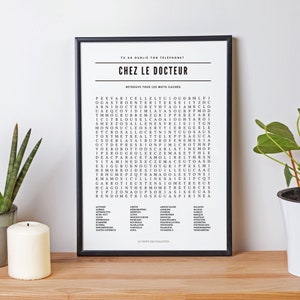 Poster Mots Meles At the doctor&#39;s - - Waiting room poster - Minimalist posters At the doctor&#39;s by Les Petits PDF