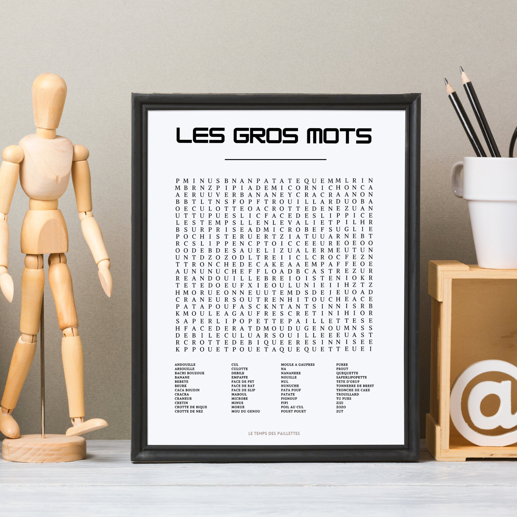 Affiche Mots mêles Les Gros Mots Poster d