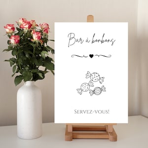 Barra de dulces - Póster de decoración para fiestas DIY - Póster imprimible - Decoración de pared