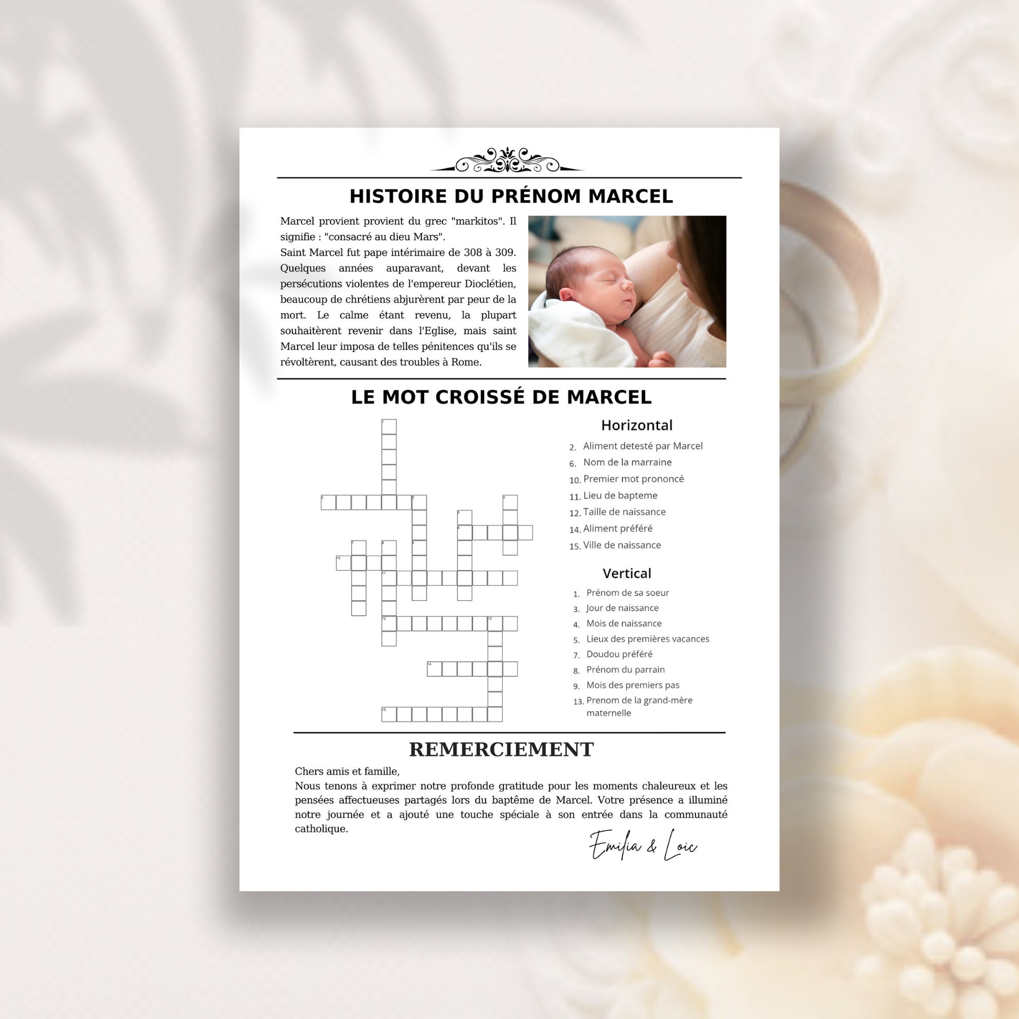 La gazette du baptême - Template & modèle Canva DIY - Journal ...