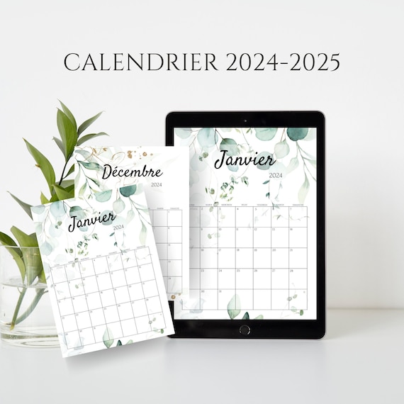 1 Calendrier Familial 2024-2025 - Calendrier Suspendu Visible Sur 18 Mois,  De Janvier 2024 À Juin 2025, Calendrier Mensuel Déchirable Avec Papier