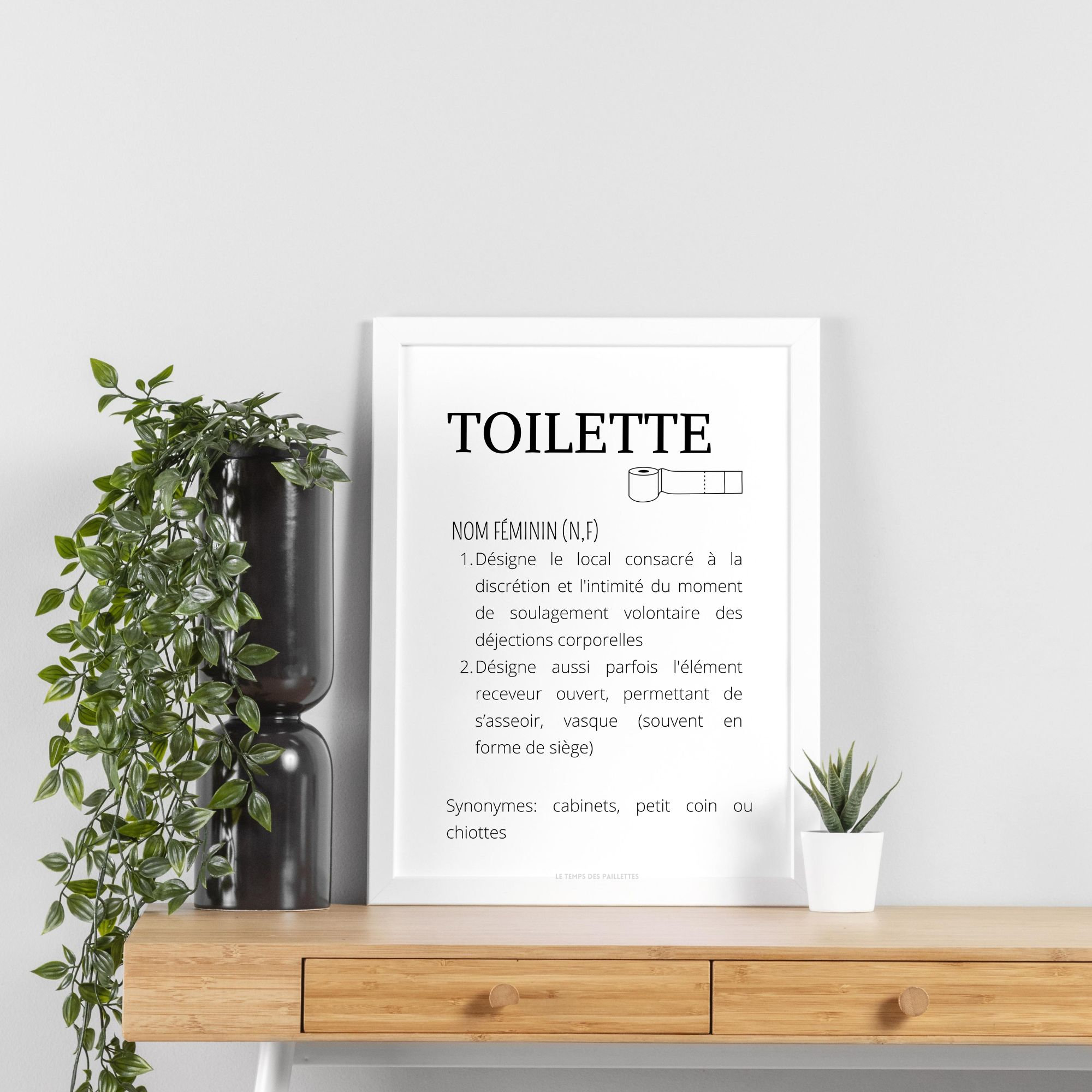Poster définition toilette Affiche minimalistes WC et salle de bain Affiche Les toilettes