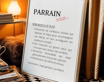 Godfather definition poster - gift for godfather - personalized godfather gift by Les Petits PDF