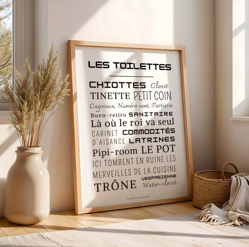 Minimalist poster for toilets and bathrooms - Toilet poster - Wall decoration image 8