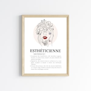 Beautician definition poster - Minimalist poster for beauty center - Waiting room poster by Les Petits PDF