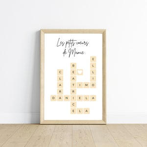 Poster decorativo Nomi di Scarabeo ~ poster di famiglia ~ poster personalizzato ~ famiglia mista ~ famiglia mista - Les Petits PDF