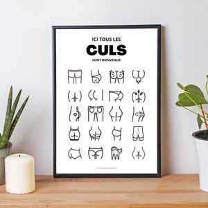 Toilet humor poster - poster here all asses are welcome - Wall decoration