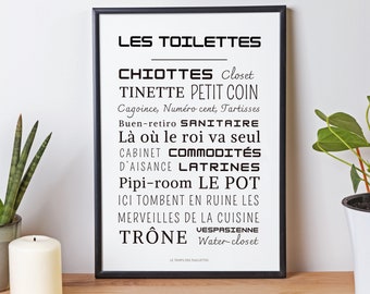 Minimalist toilet and bathroom poster - Toilet poster by Les Petits PDF