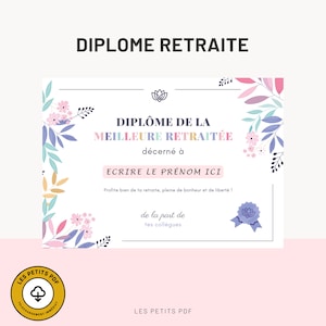Diploma poster or the best retiree - Retirement gift by Les Petits PDF