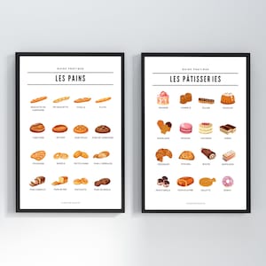 Duo Brood en banket posters - Gids voor stokbrood en banket - decoratie voor bakkerij en banket door Les Petits PDF