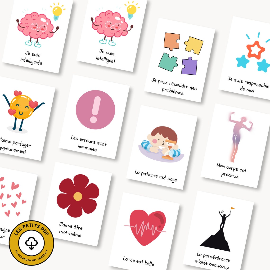 70 Cartes d'affirmation pour enfants - Affirmation positive & estime de ...