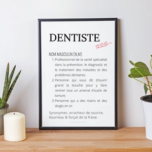 Dentist definition poster - Minimalist dentist poster - Waiting room poster by Les Petits PDF