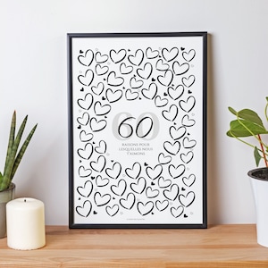 60th Birthday - Reasons Why We Love You Poster - Party Decoration by Les Petits PDF