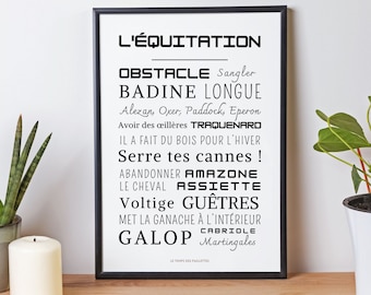 Horse riding poster - Horse riding words and expressions poster - Horse riding poster by Les Petits PDF