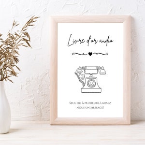 Libro de visitas en audio - Póster de decoración para fiestas DIY - Póster imprimible