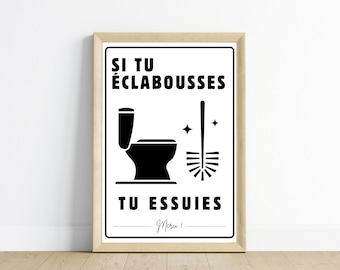 Grappige toiletposter - Grappige toiletposter voor Airbnb Bar Restaurant - Muurdecoratie