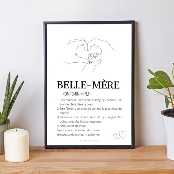 Affiche Définition belle mère - Cadeau fête des mères - cadeau pour belle maman par Les Petits PDF