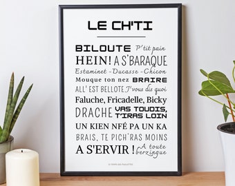 Chti Words Poster - Ch'timi Words and Expressions Poster - Northern Words Poster by Les Petits PDF