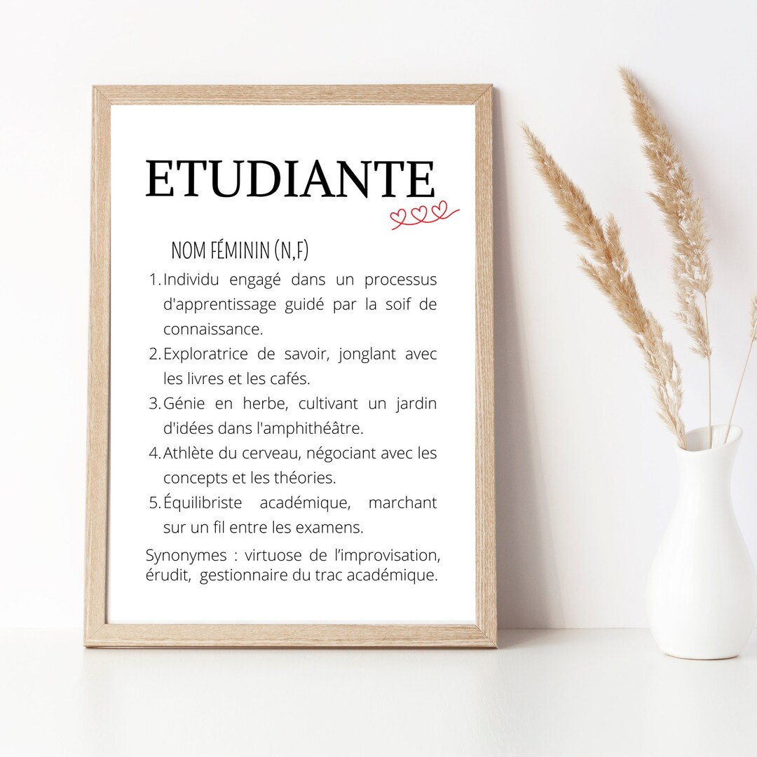 Student Definition Poster Minimalist Student Poster Gift for Student by ...