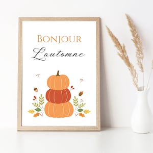 Hello autumn poster - Autumn decoration - autumn children&#39;s poster by Les Petits PDF
