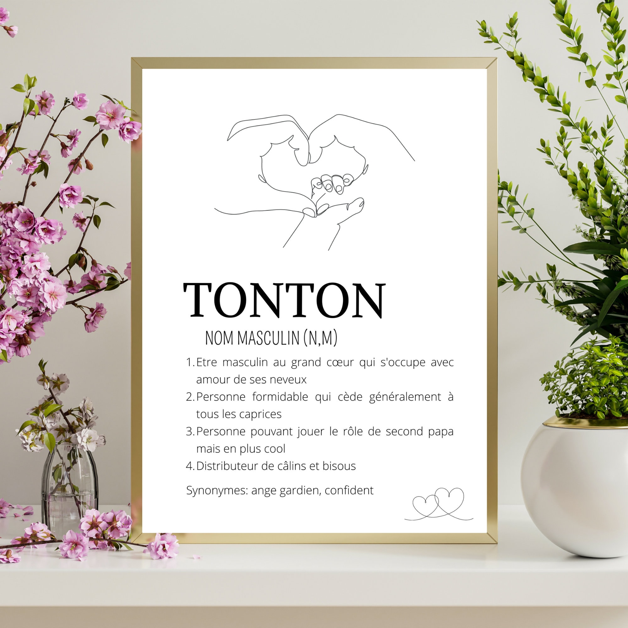 Uncle Single Line Definition Poster - Gift for Uncle by Les