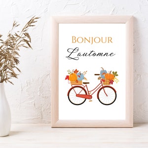 Hello autumn poster - Autumn decoration - autumn children&#39;s poster by Les Petits PDF