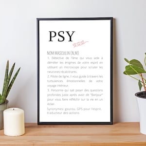 Psychologist definition poster - Psychologist minimalist poster - Psych waiting room poster by Les Petits PDF