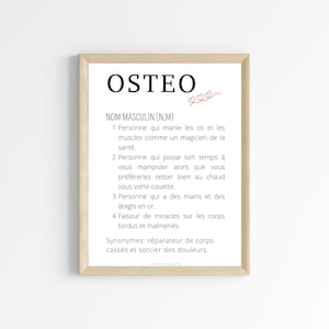Póster definición de osteópata - Póster minimalista de osteópata - Póster de sala de espera de Les Petits PDF