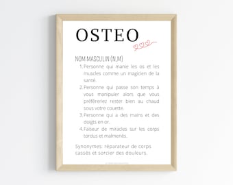 Affiche définition ostéopathe- Affiche minimalistes ostéopathe - Affiche salle d'attente  par Les Petits PDF