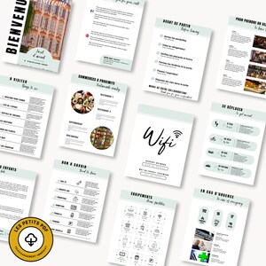 AIRBNB Livret daccueil en français et anglais, 18 pages A4, Template Canva, Airbnb Template, Welcome Book bilingue par Les Petits PDF 画像 2