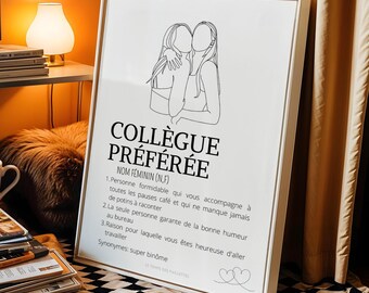 Poster definition Colleague - farewell gift for colleague - Printable poster by Les Petits PDF