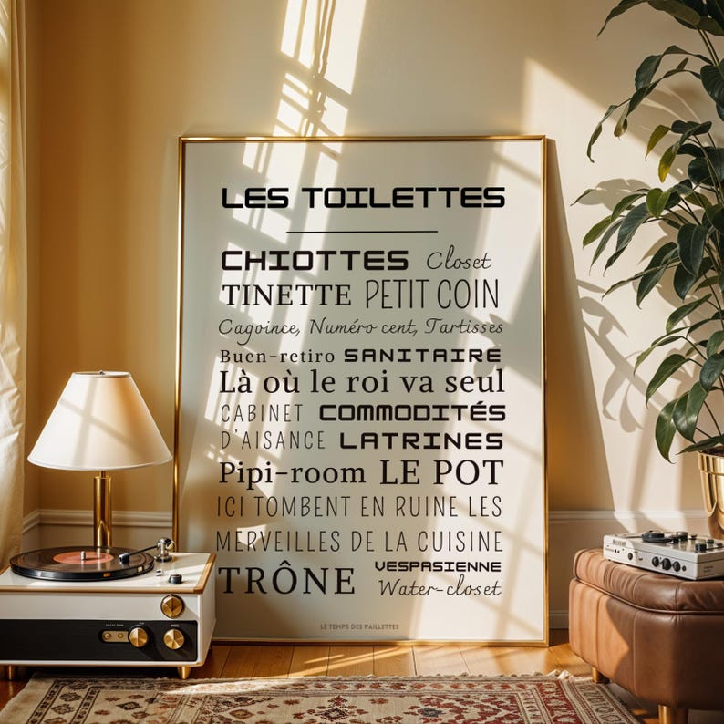 Minimalist poster for toilets and bathrooms - Toilet poster - Wall decoration image 2