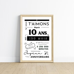 Affiche 10 ans - Carte 10ème anniversaire - Décoration de fête d'anniversaire  par Les Petits PDF