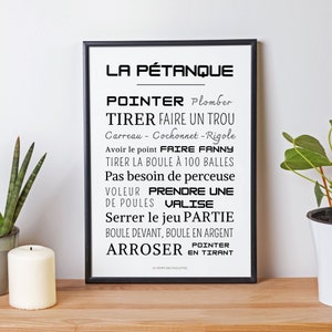 Pétanque poster - Pétanque words and expressions poster - Pétanque poster by Les Petits PDF
