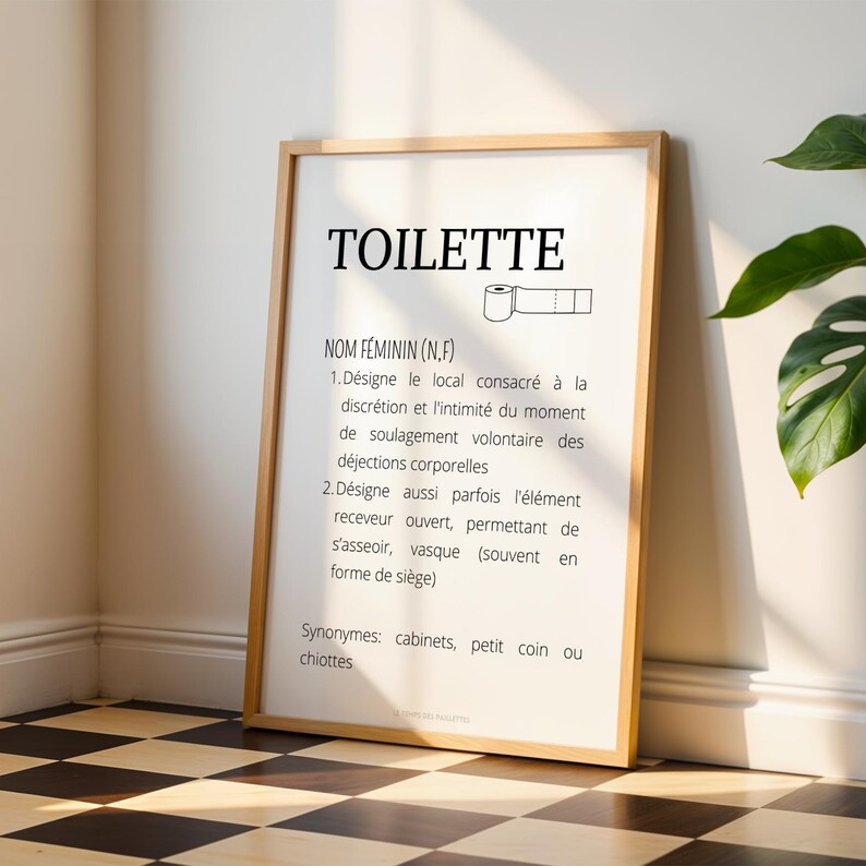 Toilet Definition Poster - Minimalist WC and Bathroom Poster - Toilet ...