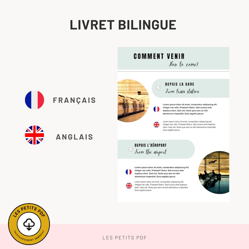 AIRBNB Livret daccueil en français et anglais, 18 pages A4, Template Canva, Airbnb Template, Welcome Book bilingue par Les Petits PDF 画像 7