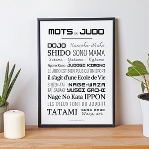 Judo poster - judoka poster - Judo words and expressions poster - Judo judoka poster - dojo poster by Les Petits PDF