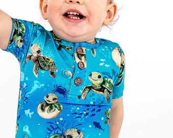 Sea Turtles Crescent Romper