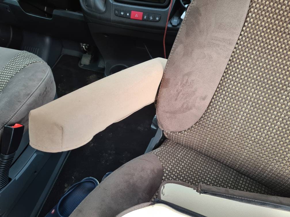 Housse Accoudoir Siège Voiture Pour Fiat Ducato/Peugeot Boxer/Citroën Jumper 2006-2024 - Noire