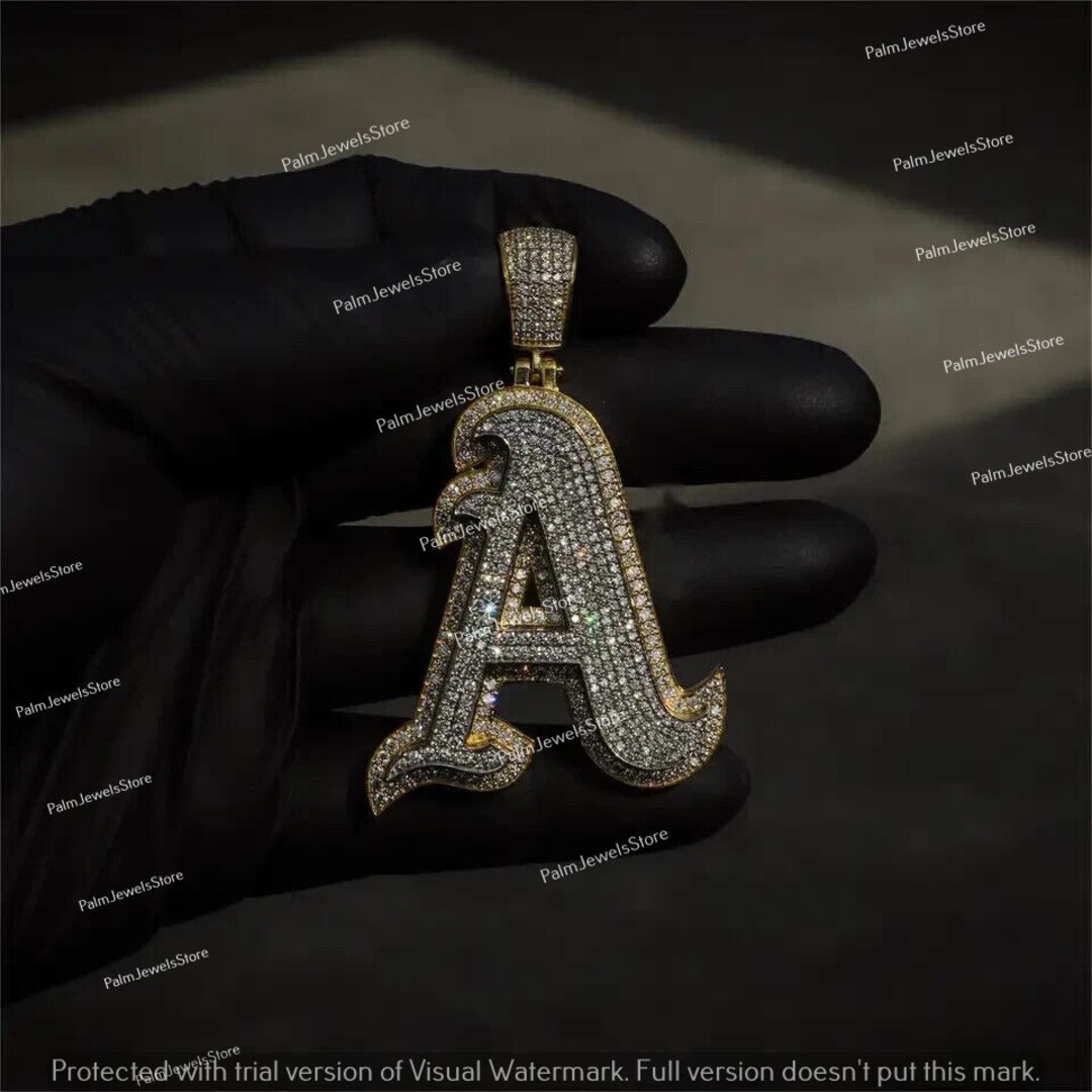 Letter Pendant Custom Pendant Iced Out Pendant Hiphop Etsy