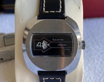 Vintage 1970s Lucerne Jump Hour Men's Watch Swiss Made - Etsy