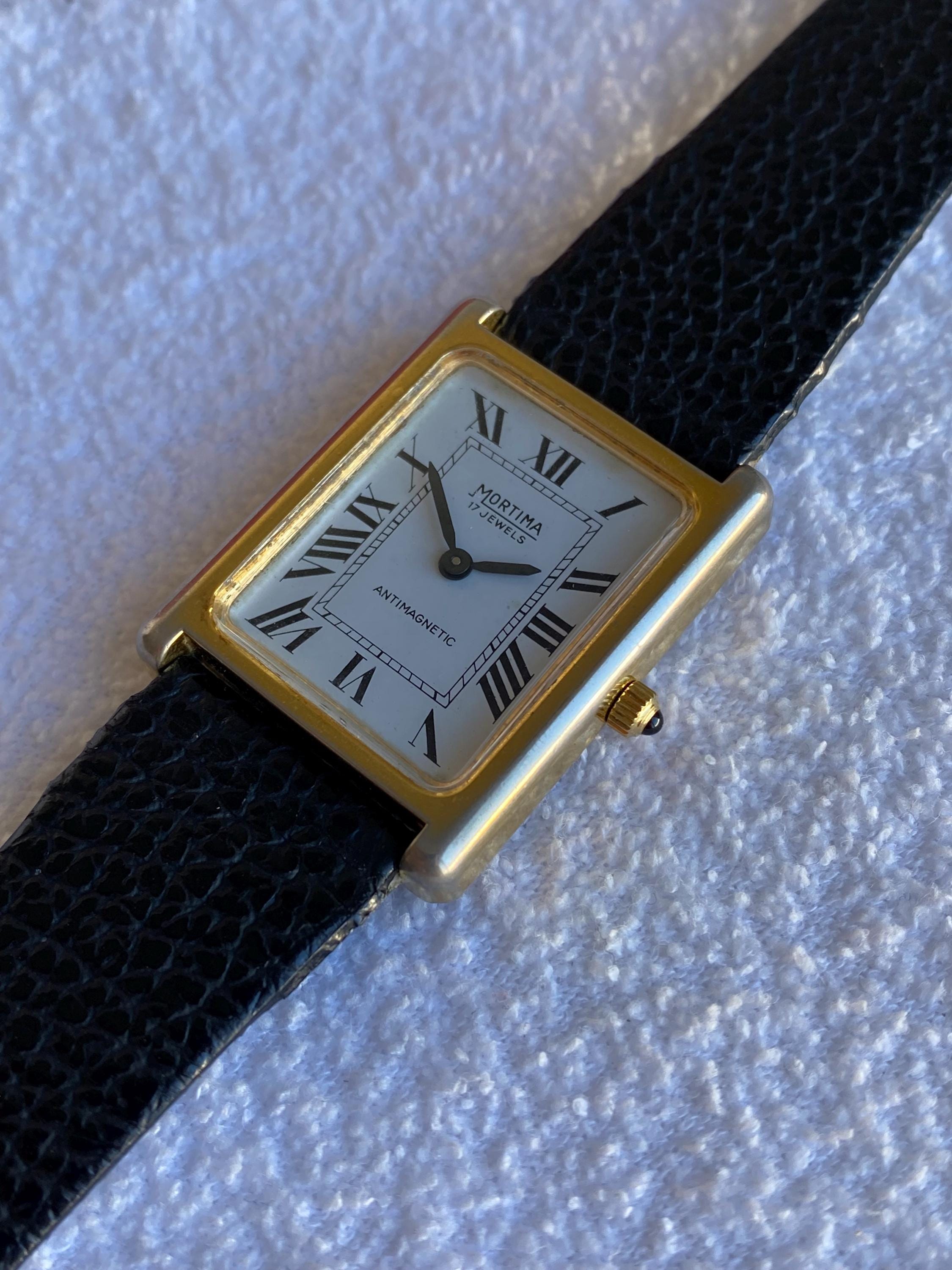 1970s Mortima Tank Vintage Watch Gold Plated Rectangular  display picture 1