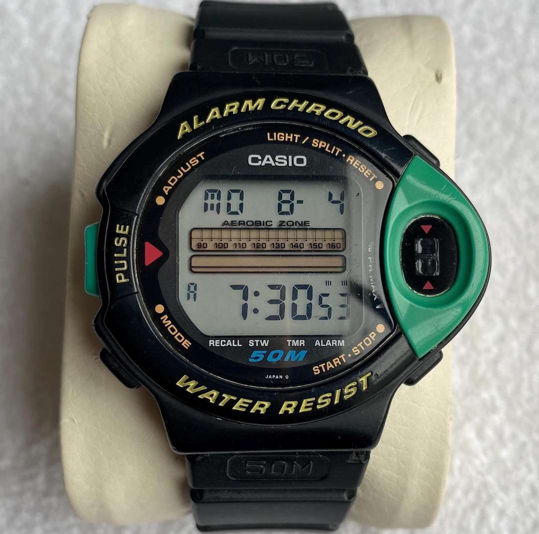 VINTAGE 1993's CASIO JP-200W 腕時計　稼働品 Vintage Casio JP-200W Digital Watch: 90s Sport Pulse Sensor Chrono