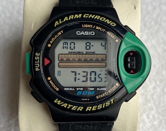 【新品傷無し】casio カシオ JP-200W ヴィンテージ Vintage Casio JP-200W Digital Watch: 90s Sport Pulse Sensor Chrono