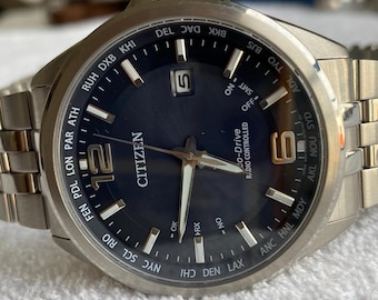 Citizen Eco-Drive Original Men’s Watch 43mm Radio Controlled World Time Sapphire Crystal Stainless Steel Luxury Gift for Him